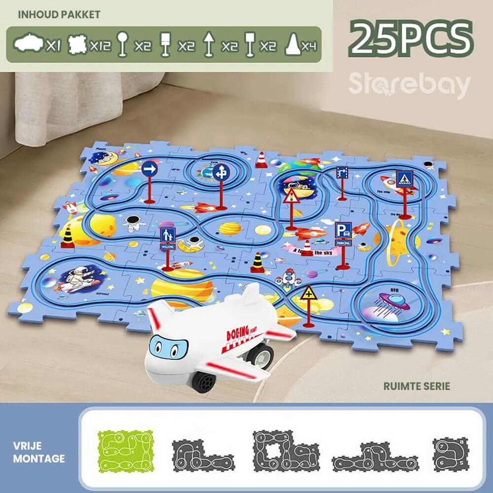 AutoPuzzle – Creative Race Track Puzzle with Toy Car for Children