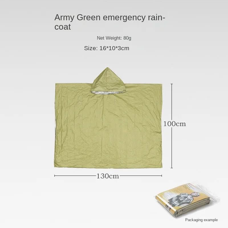 Rain Protection Poncho – Emergency Rain Poncho with Hood for Outdoor Protection