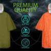 Rain Protection Poncho – Emergency Rain Poncho with Hood for Outdoor Protection