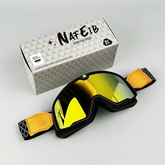 Retro Motorcycle Goggles - Men's Vintage Protective Goggles with UV Protection