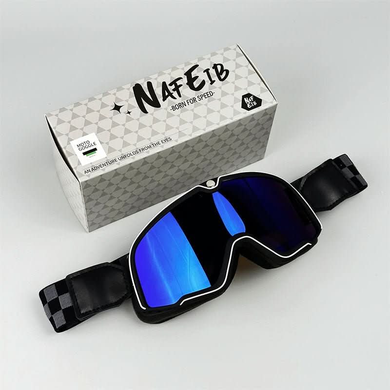 Retro-Motorradbrille – Herren Vintage-Schutzbrille mit UV-Schutz
