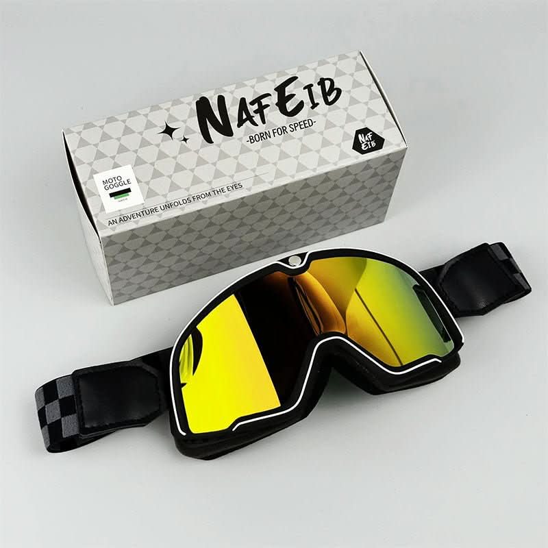 Retro-Motorradbrille – Herren Vintage-Schutzbrille mit UV-Schutz