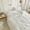 Ruffled Duvet Cover Set - Elegant Ruffled Floral Microfiber Duvet Cover Set