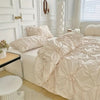 Ruffled Duvet Cover Set - Elegant Ruffled Floral Microfiber Duvet Cover Set