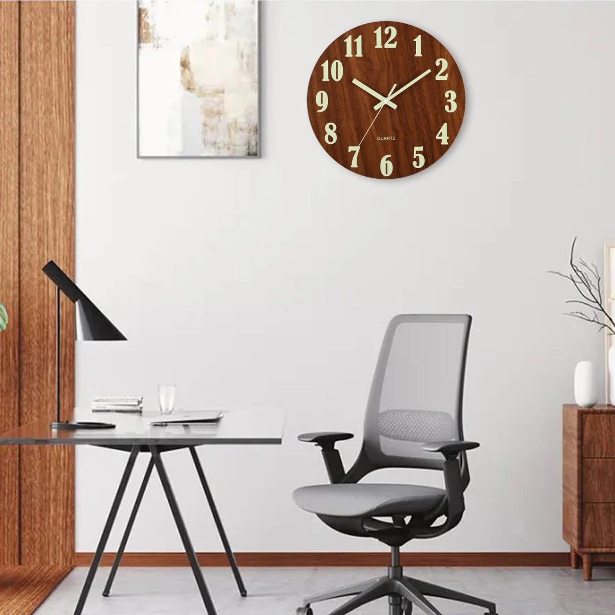 Veritas Luminous Wooden Clock Stylish Time Display Natural Elegance and Functionality