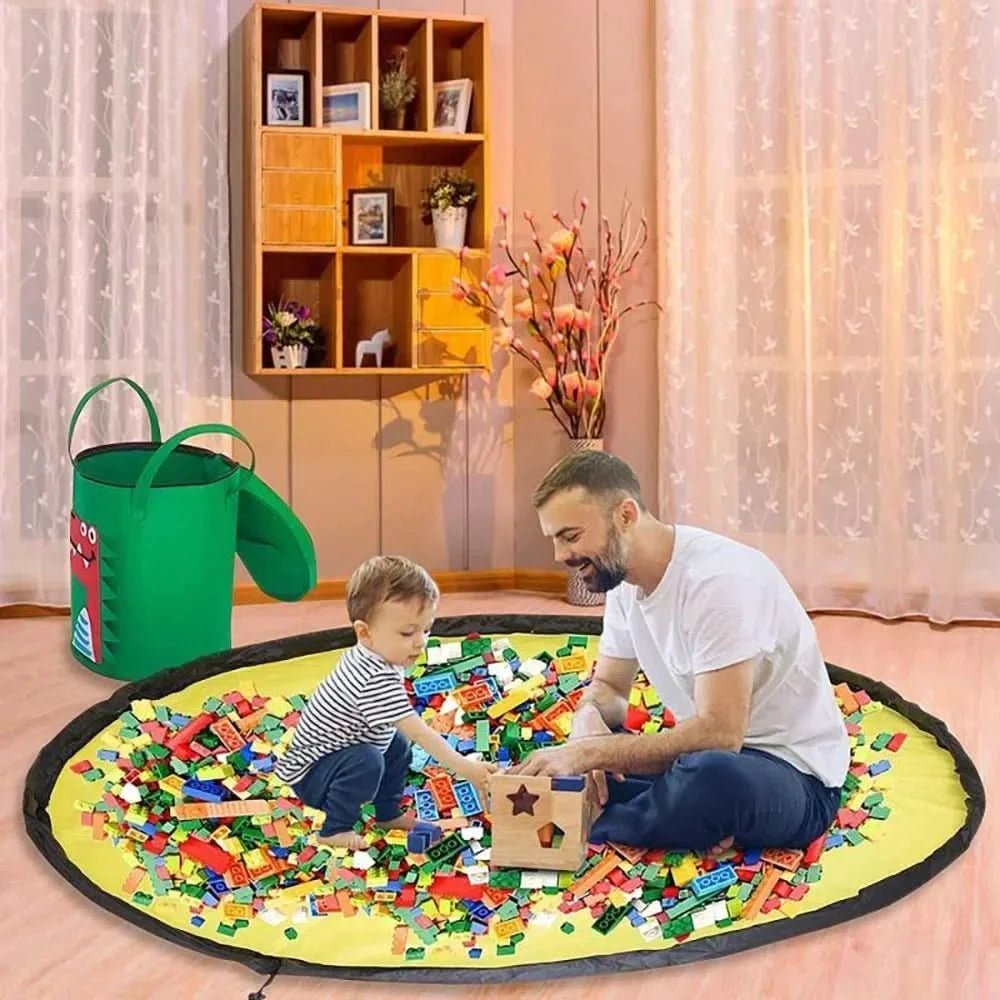 Felt Toy Storage Bag – Foldable Felt Toy Bag with Animal Motif for Kids' Rooms & Play Mats