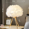 HAVANA Bedside Lamp with Feather Lampshade for a Soothing Atmosphere