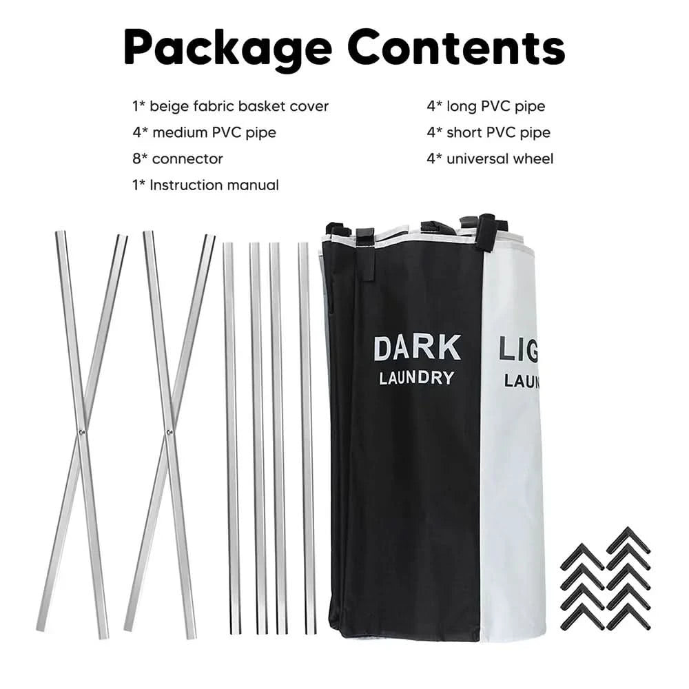 TRISORT – Foldable 3-Compartment Laundry Basket for Organization and Space-Saving