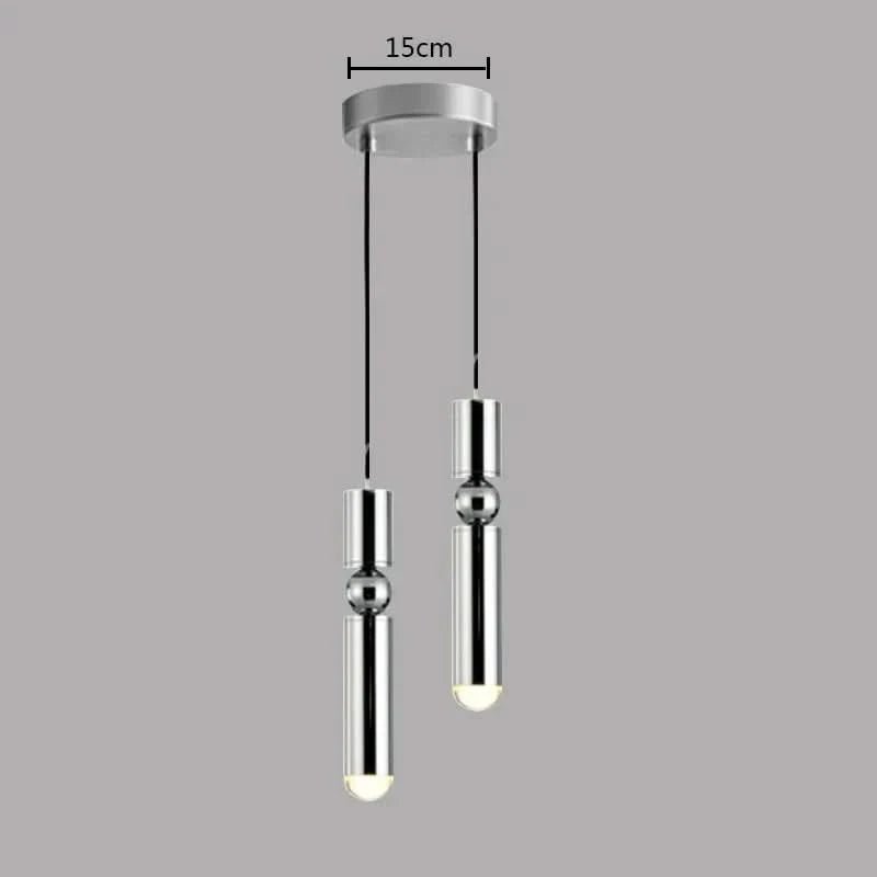 ELYISIA Double Geometric Cylindrical Brass Pendant Light Modern Lighting Living Room