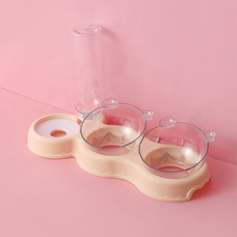 KARLFEAST - 3-in-1 Feeder with Water Dispenser and Elevated Bowl