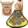 Felt Toy Storage Bag – Foldable Felt Toy Bag with Animal Motif for Kids' Rooms & Play Mats