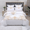 MERENZA Royal Dreams Gold Embroidered Bedding Set 100 Percent Egyptian Cotton
