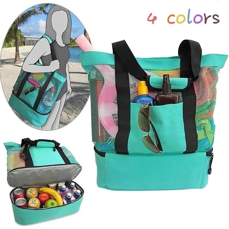 Mesh Picnic & Beach Bag - Double-Layer Waterproof Picnic & Beach Bag