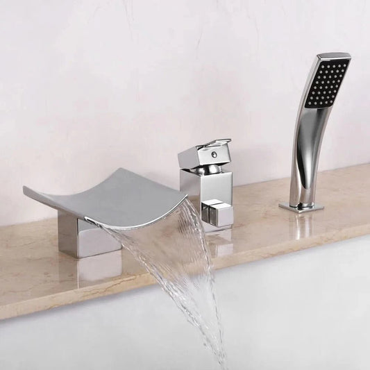 THARIX Luxurious Modern Waterfall Brass Faucet with Ceramic Valve Core