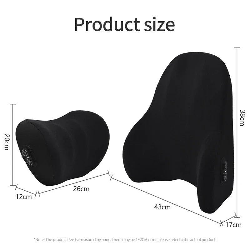 VIBRACUSH - Electric Neck & Lumbar Support Cushion for Car & Office