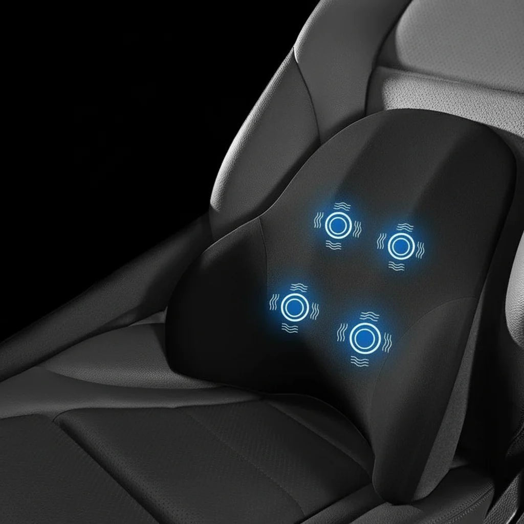 VIBRACUSH - Electric Neck & Lumbar Support Cushion for Car & Office
