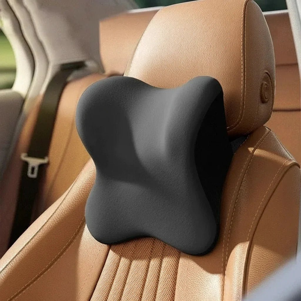 ERGOSNOOZE – Memory Foam Car Neck & Lumbar Pillow For Maximum Comfort