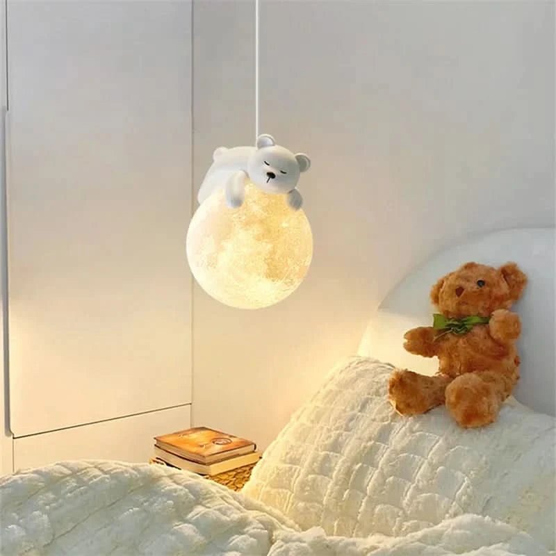 WINTHARA – Enchanting Ceiling Light with Bear on the Moon