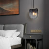 Diana Matt Glass Pendant Light Grey Folded Design For Bedroom Kitchen Cafe