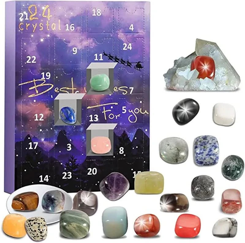 Crystal Jewels - Magical Gemstone Advent Calendar with 24 Natural Crystals