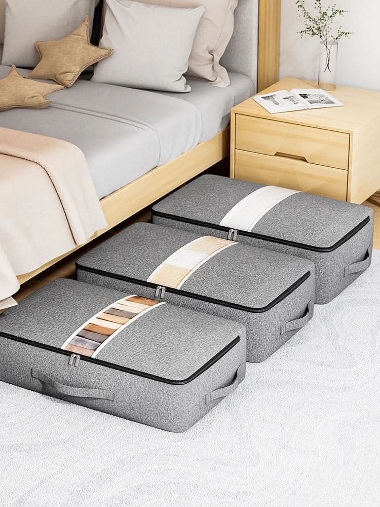 Clothes Storage Bag - Foldable Storage Bag with Clear Window & Zipper for Clothes & Bedding