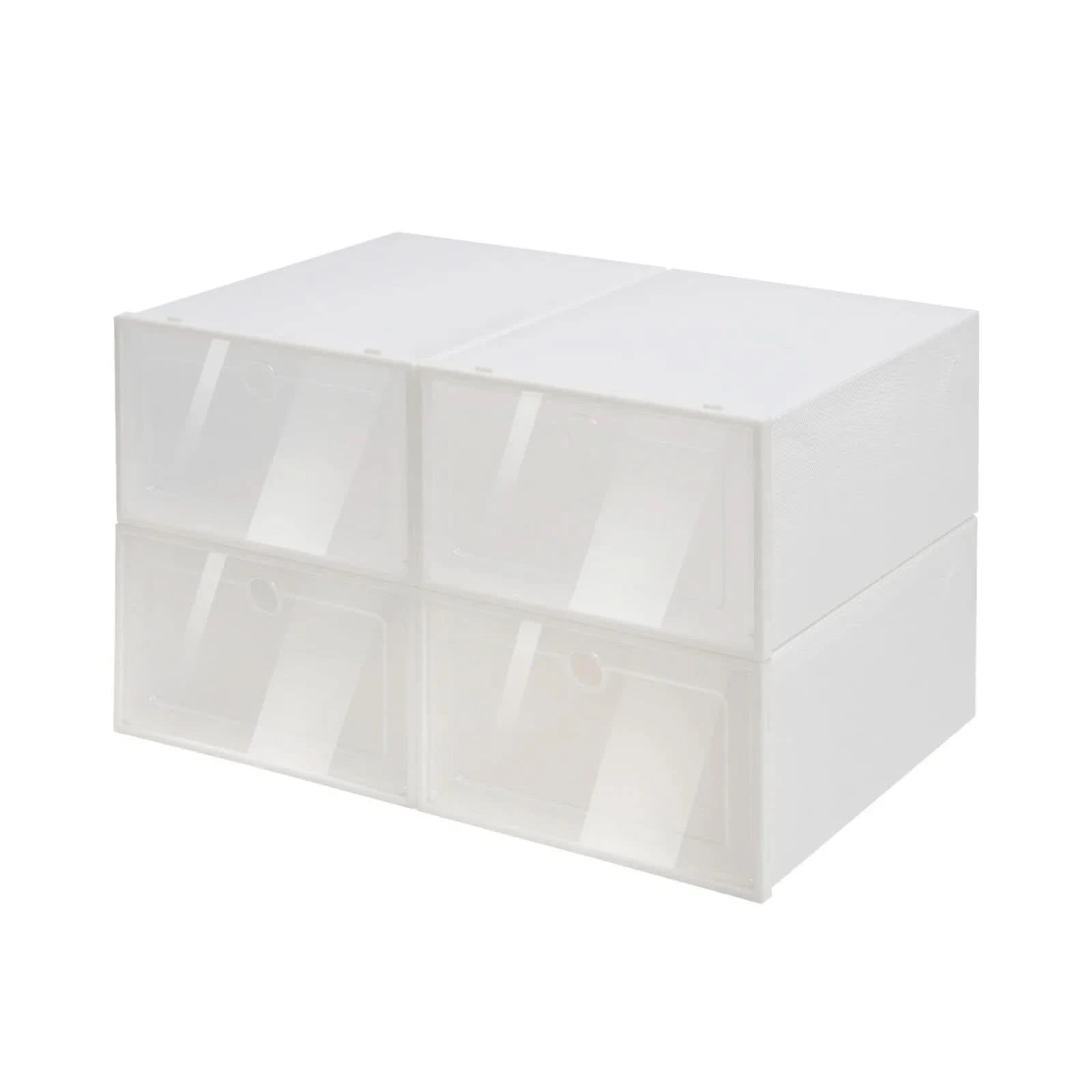 Shoe Box Storage Set - 24 Stackable & Clear Shoe Boxes for Space-Saving Organization & Overview
