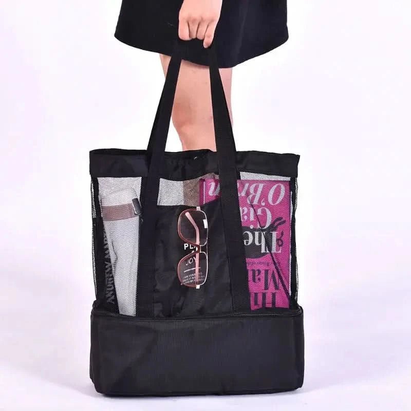 Mesh Picnic & Beach Bag - Double-Layer Waterproof Picnic & Beach Bag