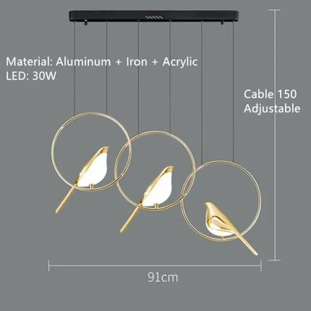 VIVIENNE Celestial Bird Chandelier Ceiling Light With Dimmable Light