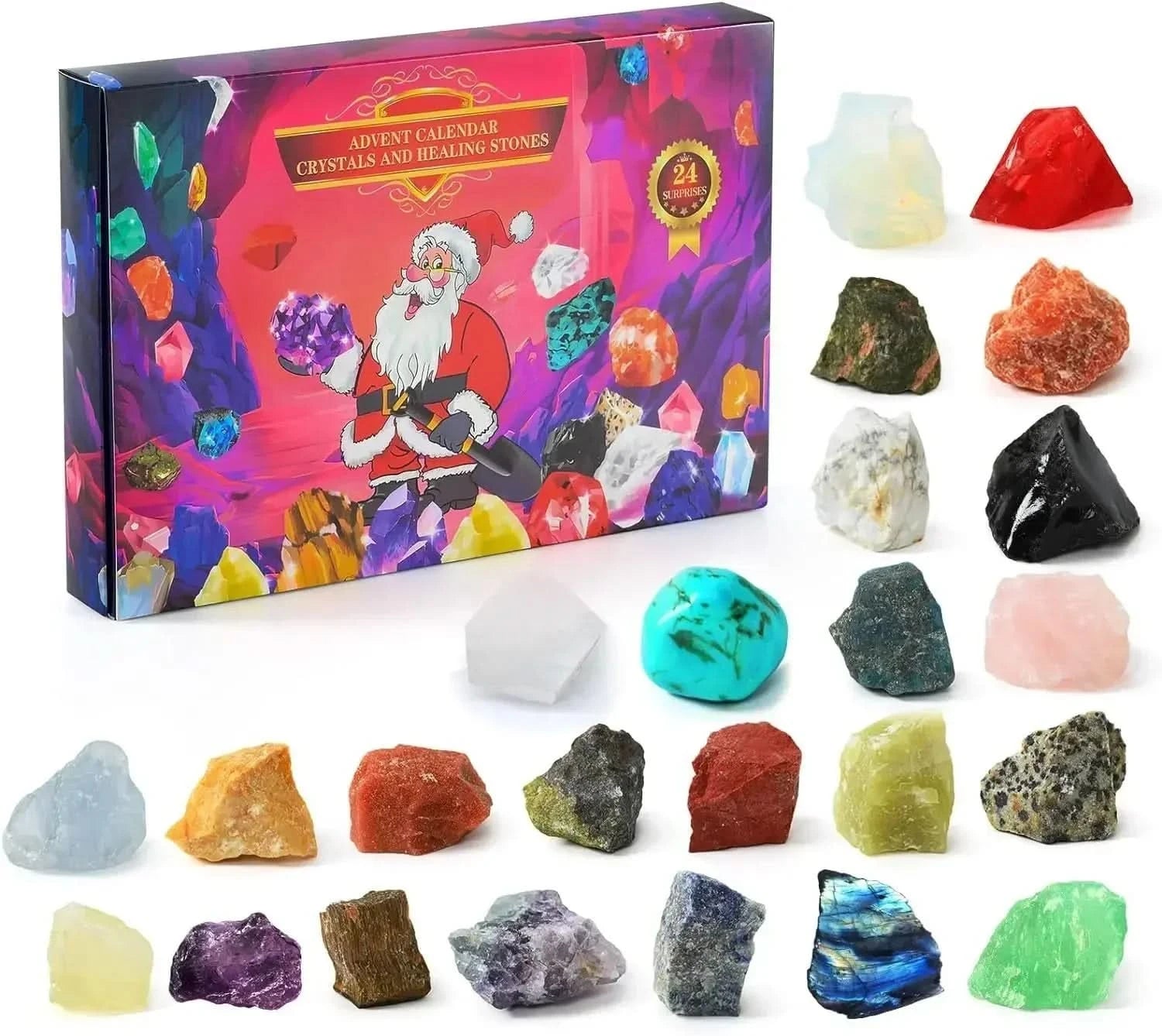Crystal Jewels - Magical Gemstone Advent Calendar with 24 Natural Crystals