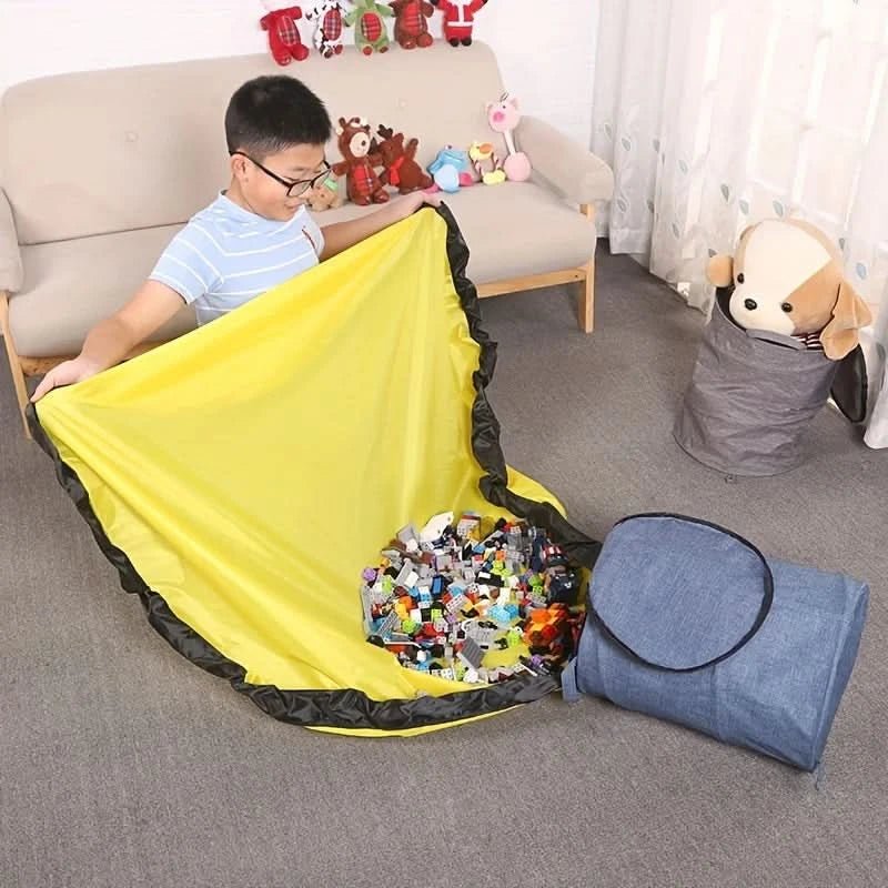 Toy Storage Bag - Storage Bag with Playmat LEGO & Toys - Portable Detachable