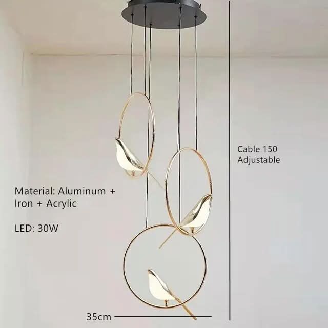 VIVIENNE Celestial Bird Chandelier Ceiling Light With Dimmable Light