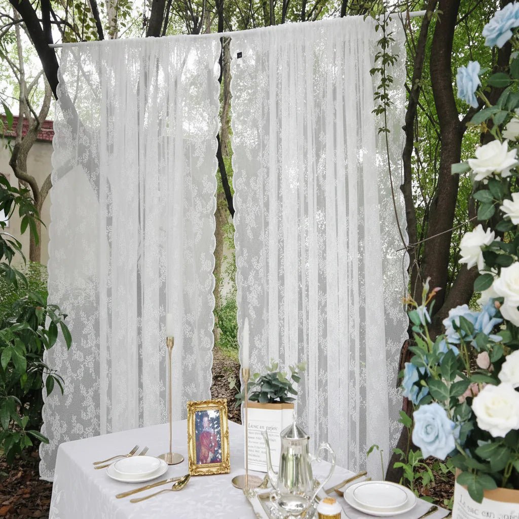 PETALVIA – Curtain Panel with Floral Lace Trim