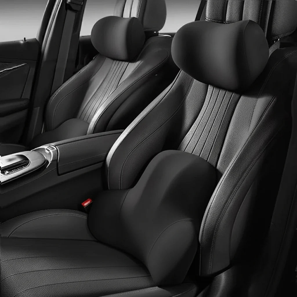Komfortor – Memory Foam Car Neck & Lumbar Support For Ergonomic Seating Comfort