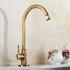 Brass Faucet - Antique Single-Handle Swan Neck Kitchen Faucet