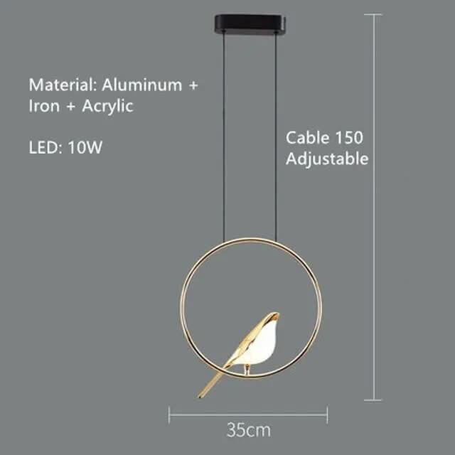 VIVIENNE Celestial Bird Chandelier Ceiling Light With Dimmable Light