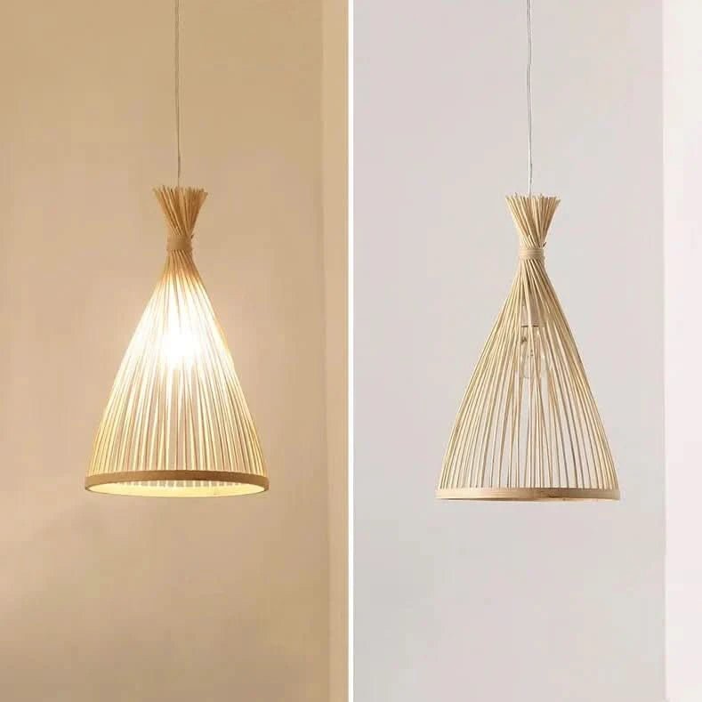 Bamboo Pendant Light In Teepee Style Made Of Rattan And Bamboo Environmentally Friendly Modern