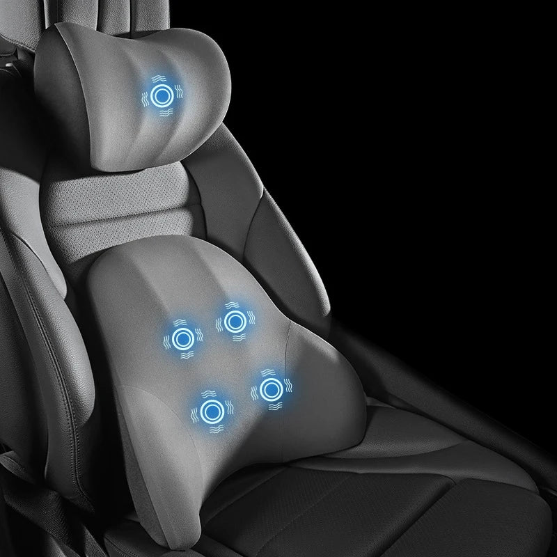 VIBRACUSH - Electric Neck & Lumbar Support Cushion for Car & Office