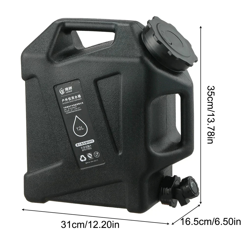 Tragbarer 12L Wasserbehälter mit Auslaufhahn – Robuster Kanister für Outdoor und Camping