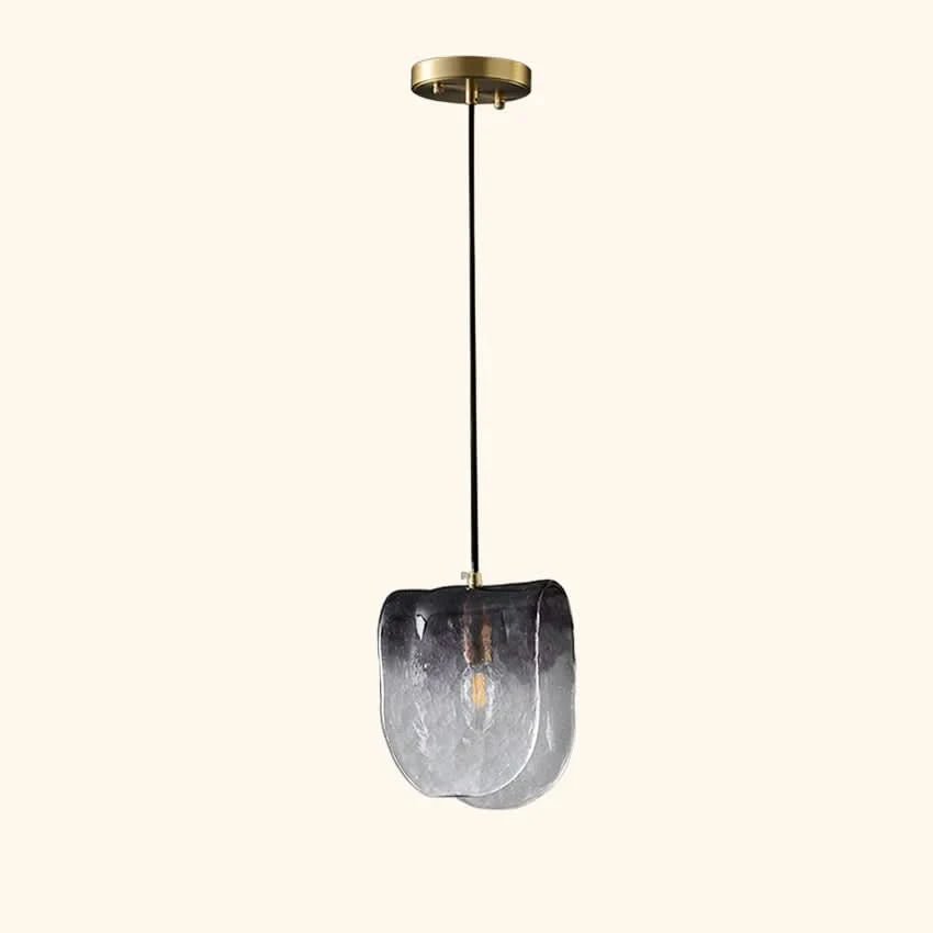 Diana Matt Glass Pendant Light Grey Folded Design For Bedroom Kitchen Cafe