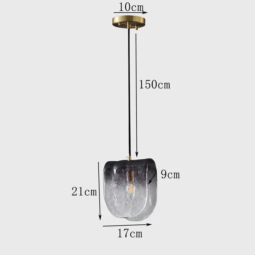 Diana Matt Glass Pendant Light Grey Folded Design For Bedroom Kitchen Cafe