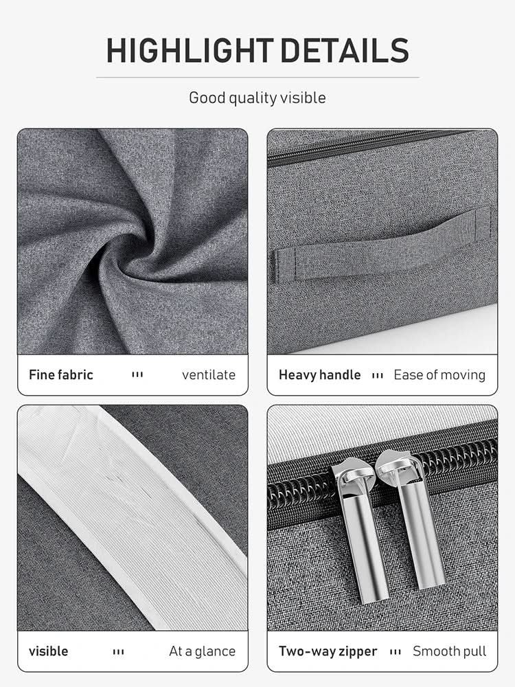 Clothes Storage Bag - Foldable Storage Bag with Clear Window & Zipper for Clothes & Bedding