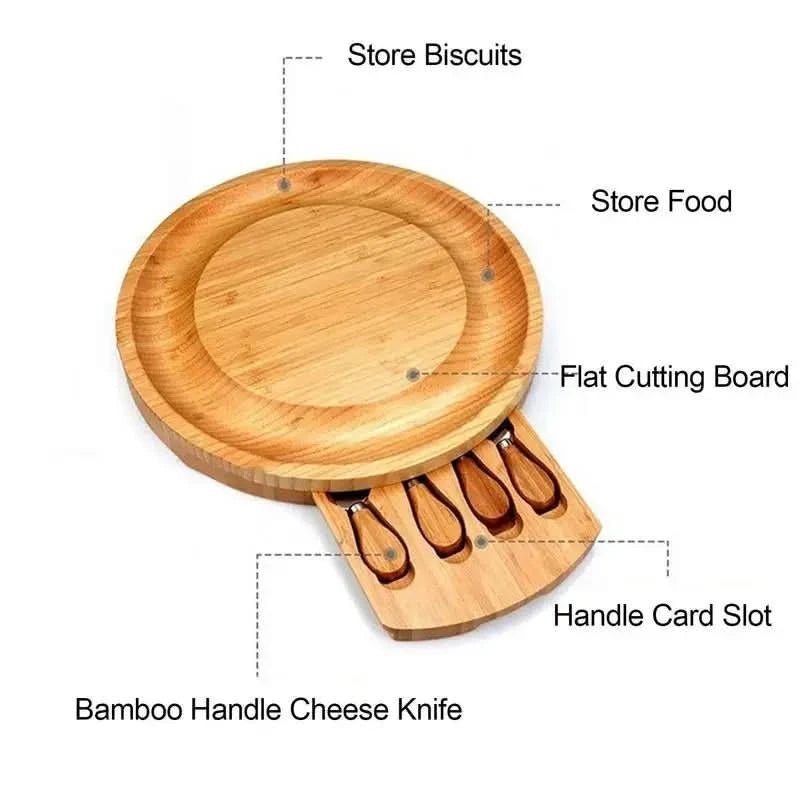 Cheese Companion - Round Bamboo Cheese Board