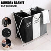 TRISORT – Foldable 3-Compartment Laundry Basket for Organization and Space-Saving