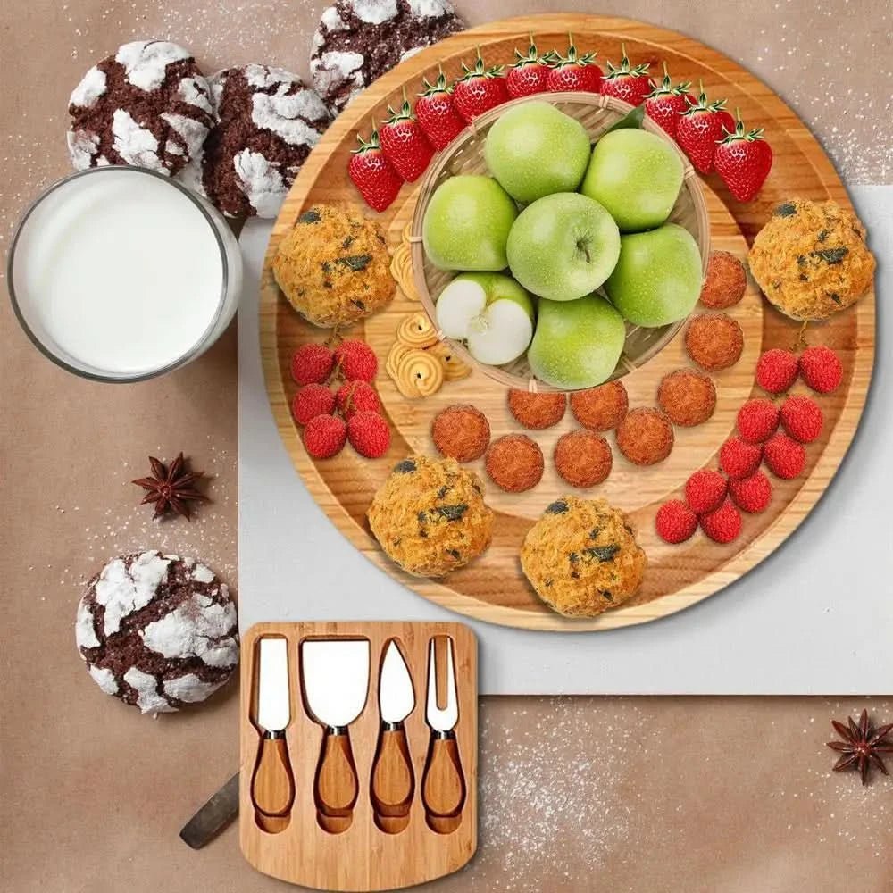 Cheese Companion - Round Bamboo Cheese Board