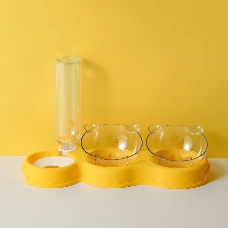 KARLFEAST - 3-in-1 Feeder with Water Dispenser and Elevated Bowl