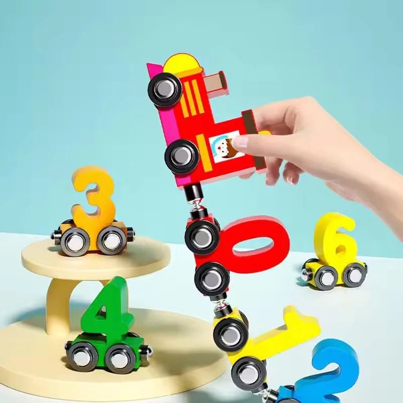 Cleverspur – Creative Wooden Magnetic Train with Numbers – Educational Toy for Children