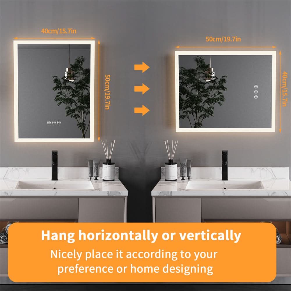 Glissar Bathroom Mirror with LED Lighting Slim Modern Fog-Free
