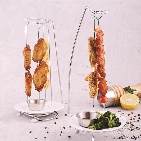 SKEWRA – Edelstahl-Grillspieß-Set mit Grillrost für müheloses Grillen 0