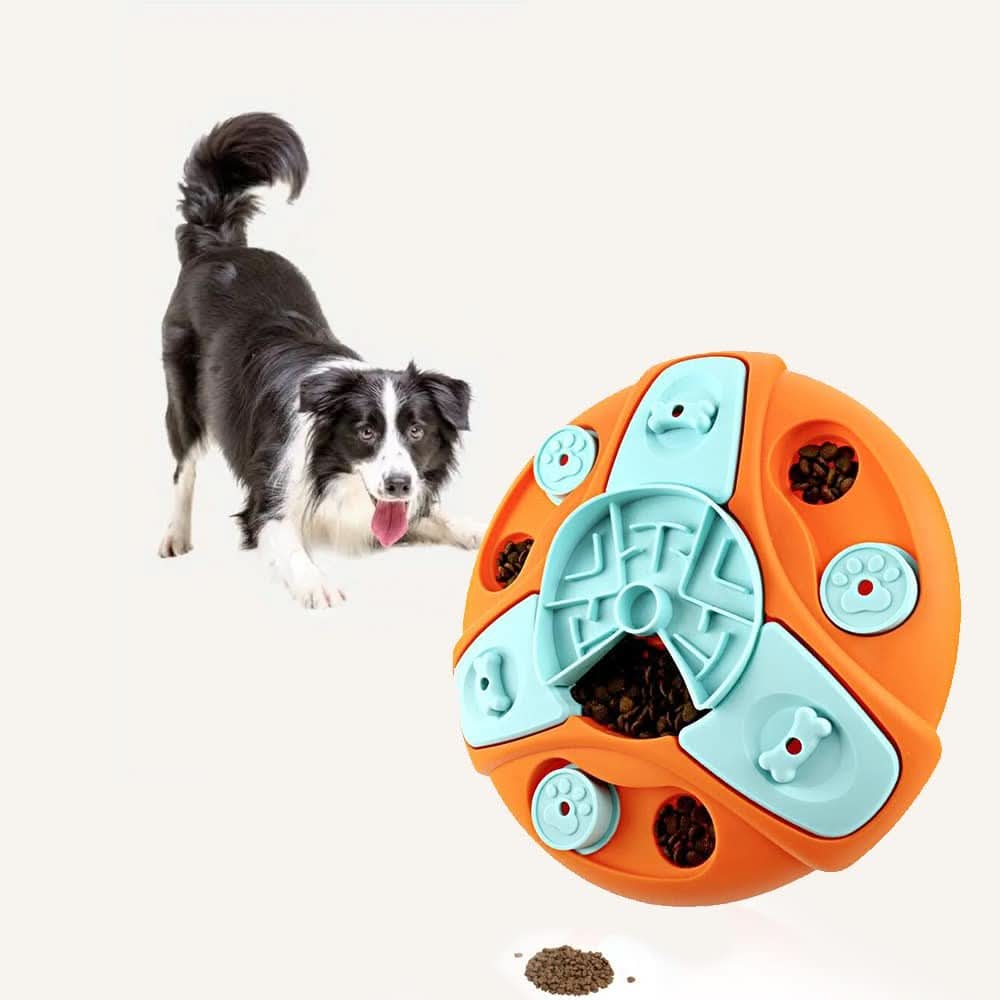 Slow Feeder Puzzle Bowl – Interactive Anti-Gulping Bowl for Dogs with Rotation & Treat Game