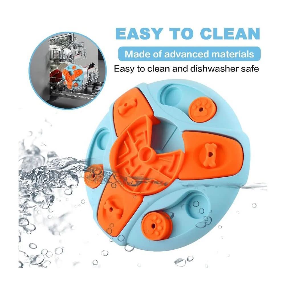 Slow Feeder Puzzle Bowl – Interactive Anti-Gulping Bowl for Dogs with Rotation & Treat Game